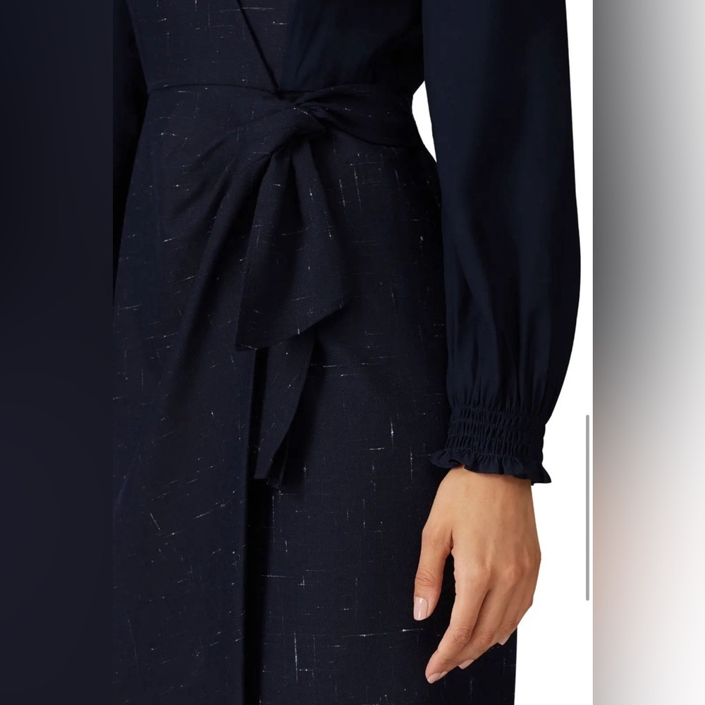 Rebecca Taylor Navy Cross Hatch Dress- Size 12 - Picture 4 of 11